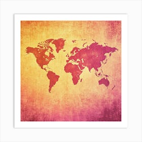 World Map Art 28 Art Print