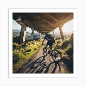 Mountain Biker On The Trail Art Print