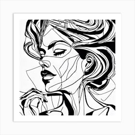 Abstract Portrait Of A Woman 1 Art Print