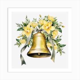 Yellow Flowers And A Bell Art Print