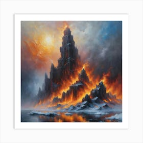 Burning Mountains Art Print