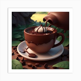 Cup Of Coffee and melted chocolate Art Print