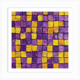 Purple And Yellow Mosaic Art Print