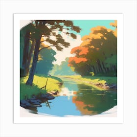 Landscape Watercolor Painting Art Print