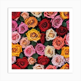 Colorful Roses 45 Art Print