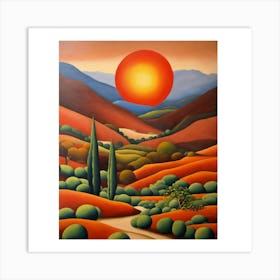 'Sunset In The Desert' Art Print