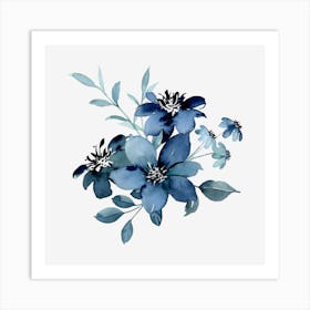 Blue Flowers Art Print