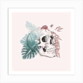 Skull And Life Square Art Print