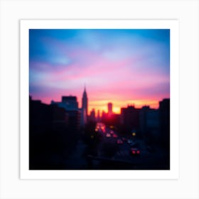 Sunset In New York City 2 Art Print