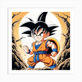 Kid Goku Painting (17) Art Print