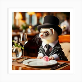 Ferret In A Suit 2 Art Print