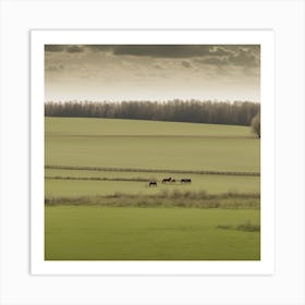 Horses In A Field 4 Art Print