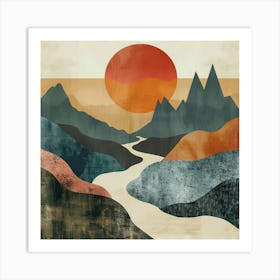 Sunset In The Mountains Art Print