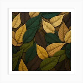 Autumn Leaves Background Art Print