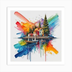 Stunning watercolor landscapes 9 Art Print