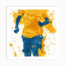 Runner In Blue And Yellow Art Print