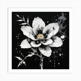 Black And White Flower 3 Art Print