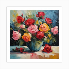 Roses In A Vase 1 Art Print