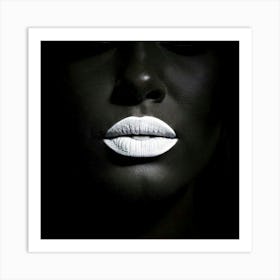 Firefly Lips, Black, Sealed, Silence, Female, Quiet, Mystery, Expression, Symbol, Power, Strength, S (8) Art Print