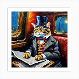 Cat In A Top Hat Art Print