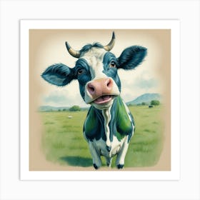 Cow With Horns 10 Art Print