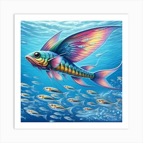 A Image Of A Flying Fish 3 Art Print