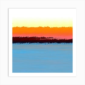 Sunset Over The Lake Art Print