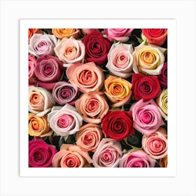 Colorful Roses Background 31 Art Print