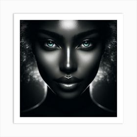 Black Woman With Green Eyes 11 Art Print