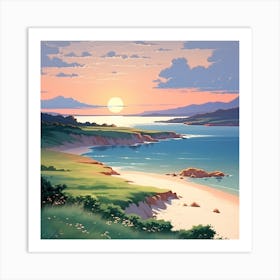 Sunset At The Beach 11 Art Print