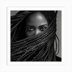 Black Woman With Braids 6 Art Print