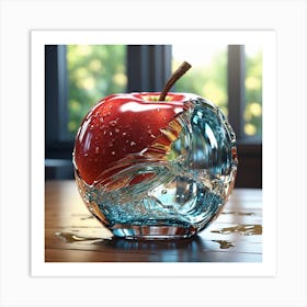 Glass apple breaking, aesthetic Art Print