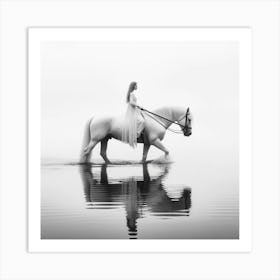 Woman Riding A Horse 2 Art Print