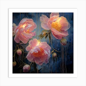 Peonies Aglow 02 Art Print