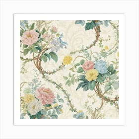 Floral Wallpaper 15 Art Print