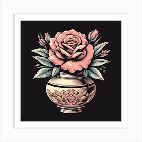 Roses In A Vase 6 Art Print