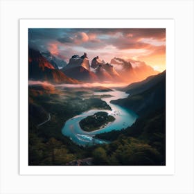 Sunrise In Chile Art Print