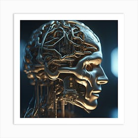 Robot Head 46 Art Print