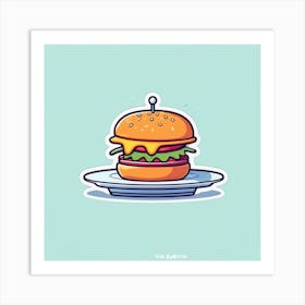 Burger On A Plate 135 Art Print