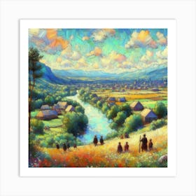 Village In The Mountains Art Print