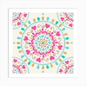 Summer Heart Mandala Art Print