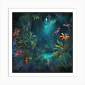 A Mysterious Jungle Night 6 Art Print