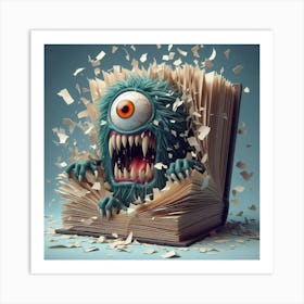 Monster In The Book Art Print