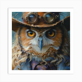 Steampunk Owl 8 Art Print