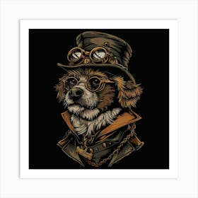 Steampunk Dog 20 Art Print