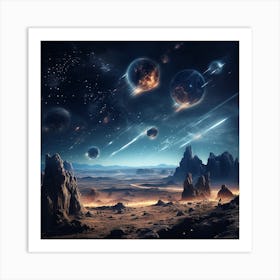 Space Landscape With Planets 2 Art Print