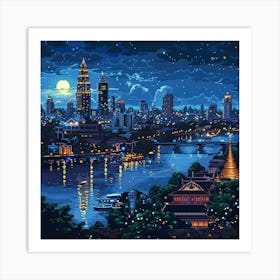 Cityscape At Night Art Print
