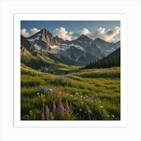 Wildflowers In The Mountains 2 Art Print