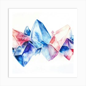 Watercolor Watercolor Of Crystals Art Print