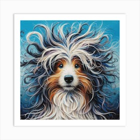 Dog With Long Hair Poster